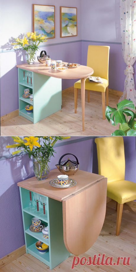 Уютный складной кухонный столик для завтрака. МК