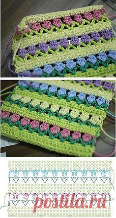 Узор тюльпанчики дл пледа или детских вещей: Дневник пользователя ника 2013 - Страна Мам