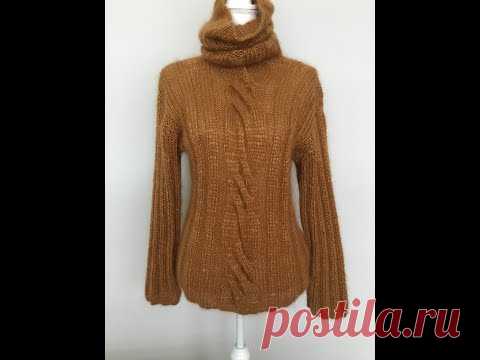 Свитер с косой по вашим просьбам.Cable knit sweater.