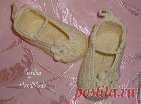 Вяжем пинетки для малышки - Ярмарка Мастеров - ручная работа, handmade