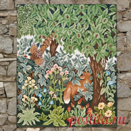 Greenery Fox & Pheasant - Beth Russell Needlepoint