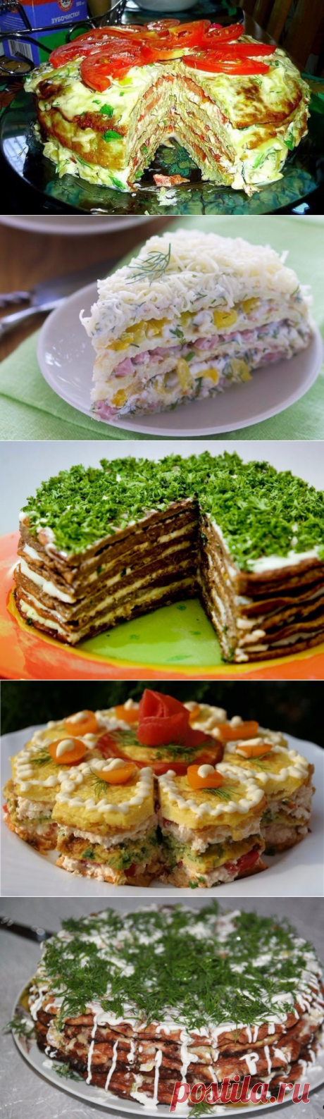 Топ-5 рецептов закусочных тортов | Четыре вкуса