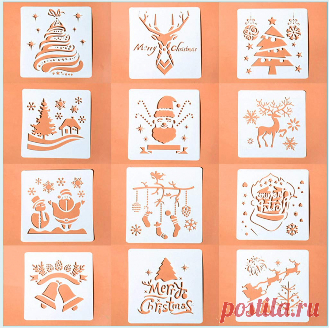 Amazon.com: Kinteshun Christmas Bullet Journal Plastic Stencil Drawing Painting Template DIY Kit for Xmas Holiday Planner Album Scrapbooking Card Making(12pcs with Different Patterns): Arte, Manualidades y Costura