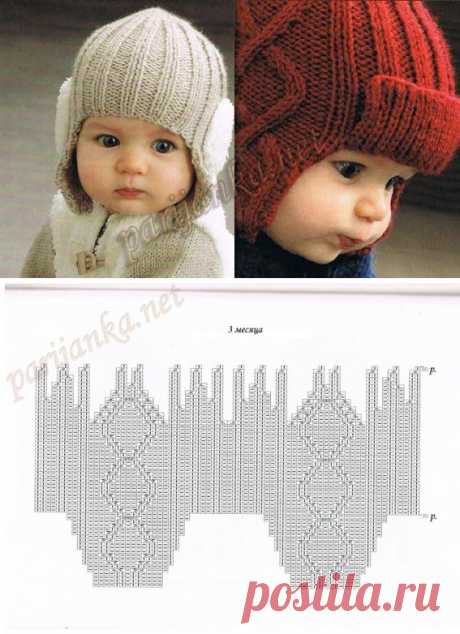 Шапочка с ушками и козырьком для мальчиков.