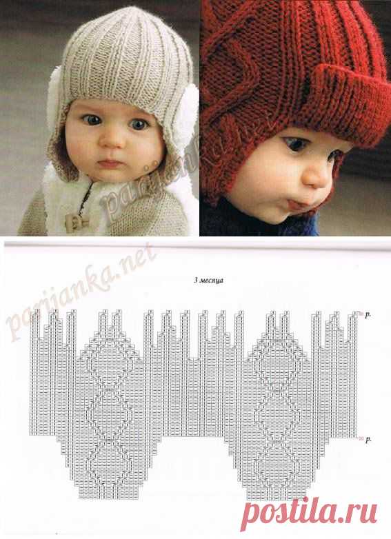 Шапочка с ушками и козырьком для мальчиков.