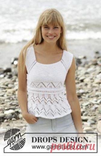 Топ аура Короткий топ майка спицами для женщин, выполненный из хлопковой пряжи средней толщины. Вязание модели начинается с деталей кокетки переда и...