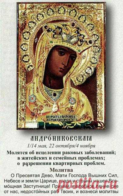 Чудотворная икона Андрониковской Божьей Матери