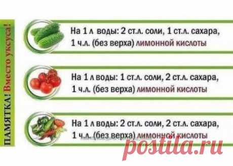 Памятка для заготовок!