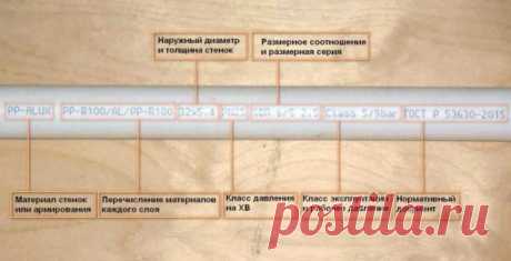 Диаметры полипропиленовых труб по ГОСТу, таблицы, маркировка