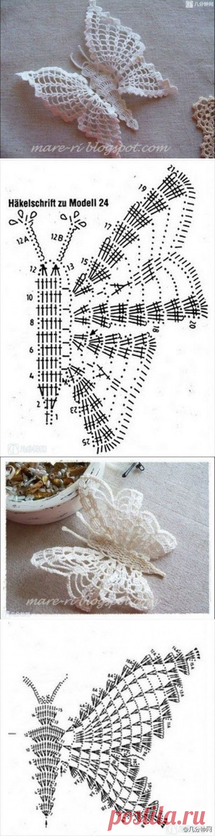 Красивые кружевные бабочки