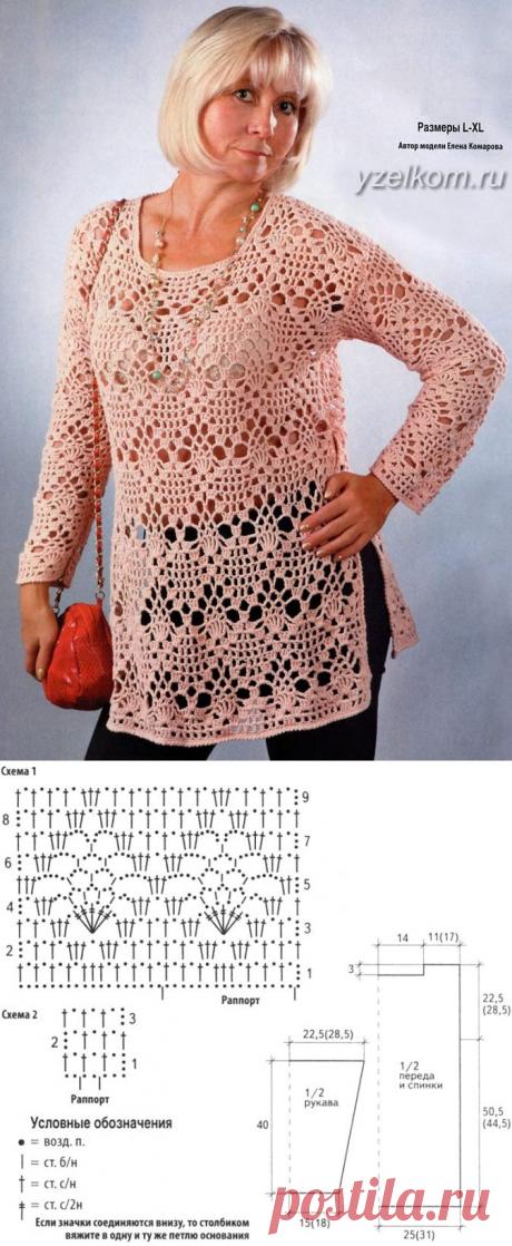 Туника вязаная для полных