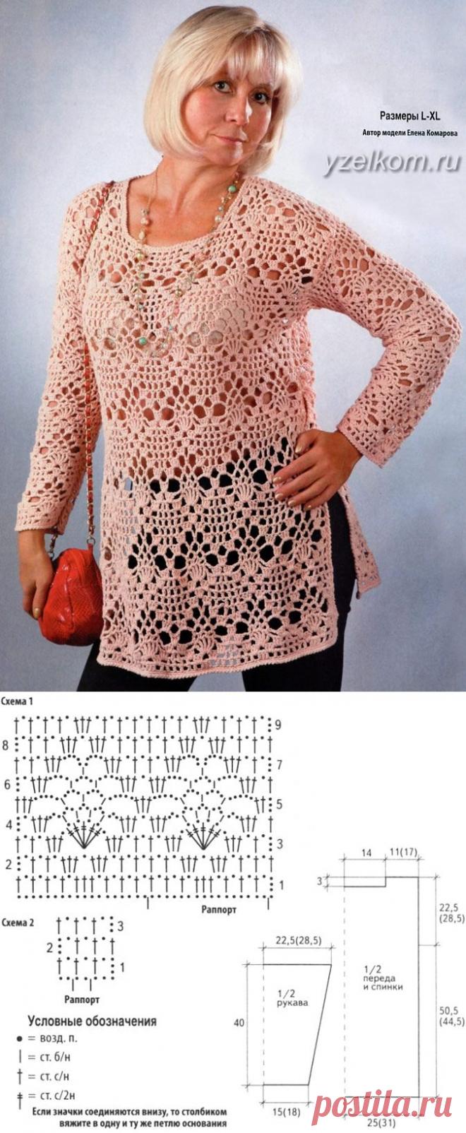Туника вязаная для полных