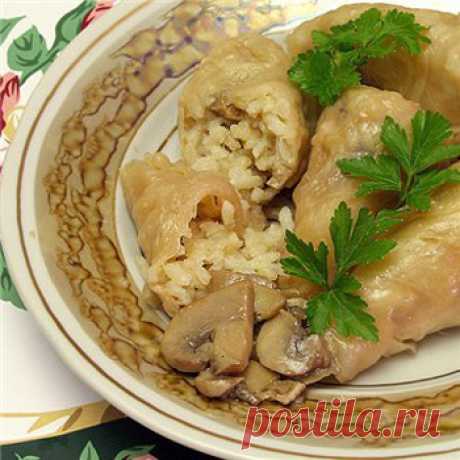 Как приготовить голубцы без мяса с грибами и рисом - Вторые постные блюда от 1001 ЕДА