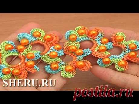 Crochet Lace Pattern Урок 19 часть 2 из 2  Ленточные кружева