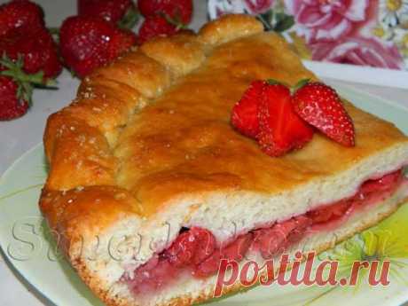 СуперКухен/ТВОРОЖНЫЙ ПИРОГ С КЛУБНИКОЙ
