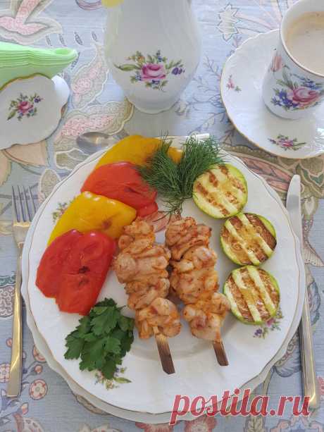 Куриные шашлычки с овощами гриль | Ольга Викторовна | Дзен