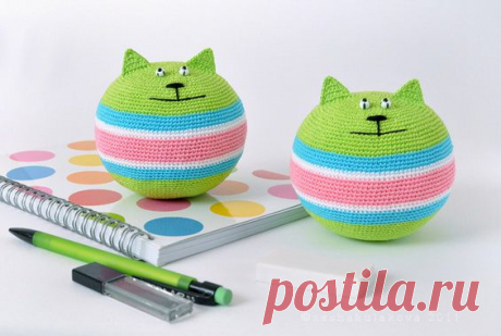 Игрушки крючком: «Антистрессовый кот»