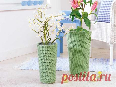 Чехлы для ваз - схема вязания крючком. Вяжем Все для дома на Verena.ru