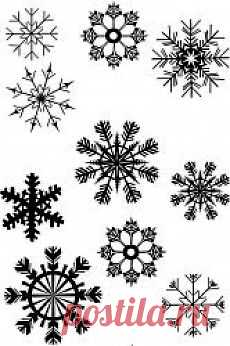 Трафарет — 10 снежинок к Новому Году | GetPattern.ru