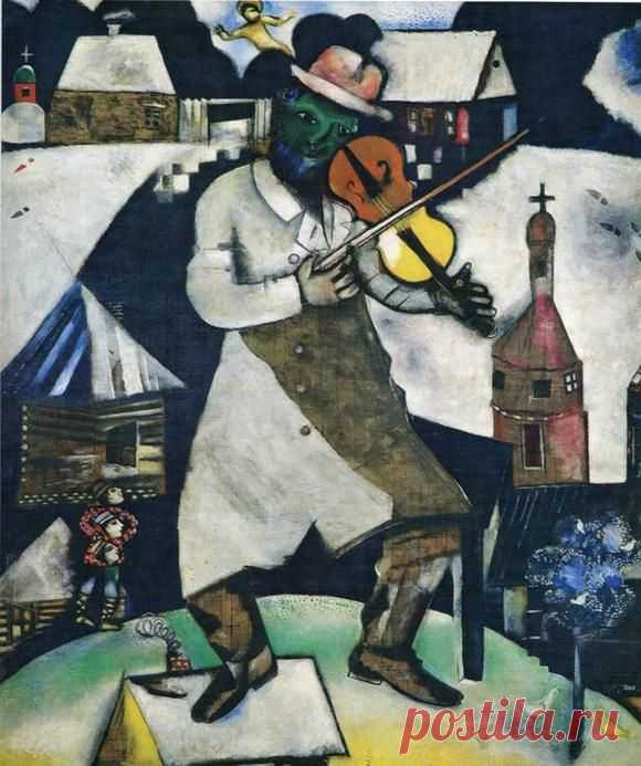 Марк Шагал :: Уличный скрипач (1912-13 год)