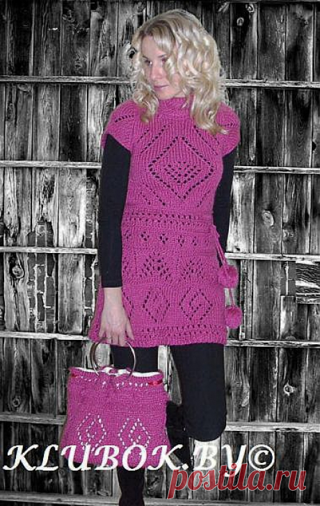 Туника из толстой пряжи &quot;Hot Pink&quot;..