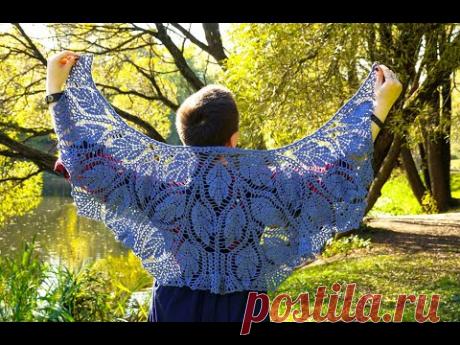 Шаль "Дубовые листья". Часть 1 (1-10 ряды)