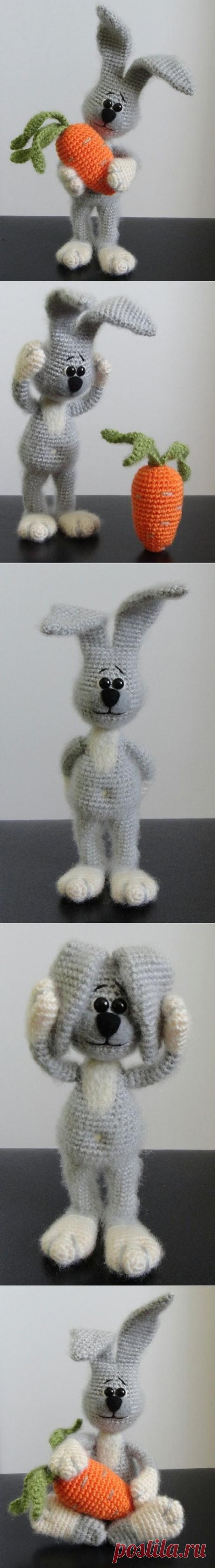 Кролик и морковь OOAK Мягкие игрушки вязание крючком Мягкая игрушка Тянь