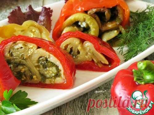 Болгарский перец, маринованный с баклажанами