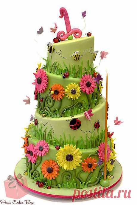 Garden Bug 1st Birthday Cake » Birthday Cakes