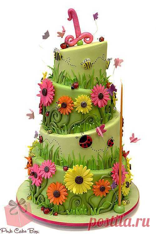 Garden Bug 1st Birthday Cake » Birthday Cakes