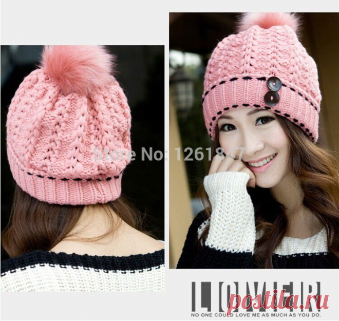 cap fox Picture - More Detailed Picture about 2014 New Fashion Women's Warm Winter Crochet Beret Hat Ski cap Wool Ball Button Hat Knitting Wool Caps Lady Braided Baggy Beanie Picture in Skullies & Beanies from Bernal store | Aliexpress.com | Alibaba Group