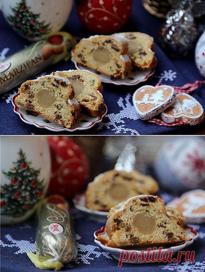 Творожный рождественский штоллен с марципаном : Выпечка сладкая