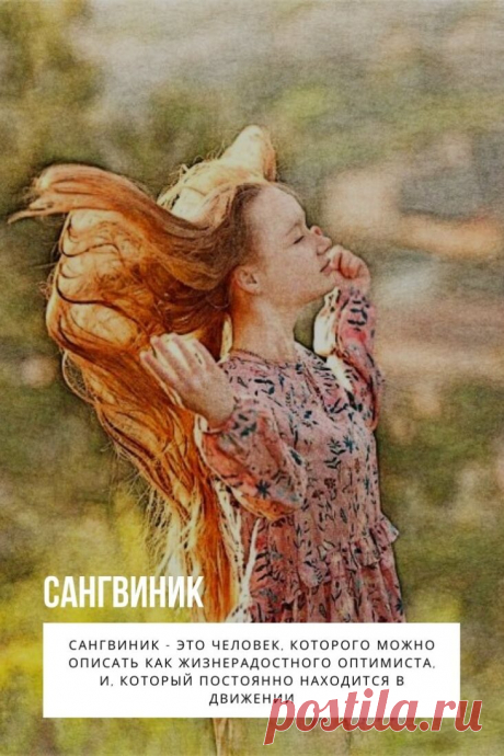 Сангвиник. Известно, что поведение человека в той или иной ситуации, во многом определяется его темпераментом. При этом принято различать четыре основных разновидностей темперамента: сангвиник, флегматик, меланхолик и холерик.

Рассмотрим более подробно тип темперамента — Сангвиник.