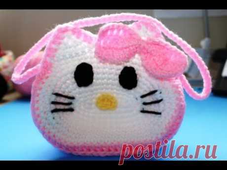 Crochet "Hello Kitty" Inspired little girls purse - Video 3 (Final)