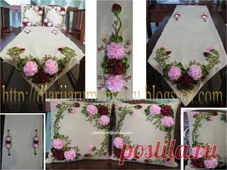 ЕЩЁ Н ЕМНОГО ИДЕЙ ВЫШИВКИ ЛЕНТАМИ.
Вышивка лентами. Фото.