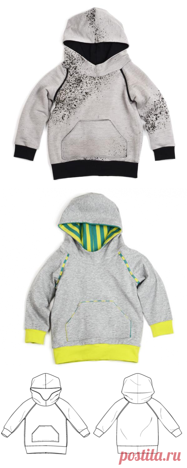 hooded raglan sweatshirt pattern : 067 - Brindille & Twig