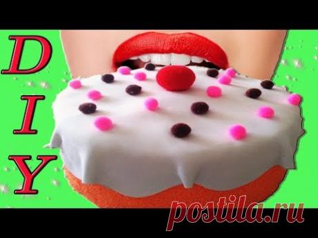 DIY СКВИШИ в виде ТОРТИКА из бумаги и пакетов Игрушки антистресс своими руками