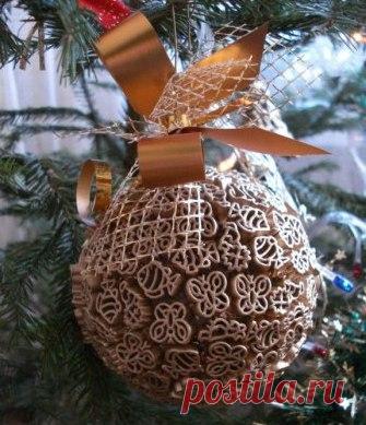 Игрушки на ёлку своими руками из макарон - Цветы жизни