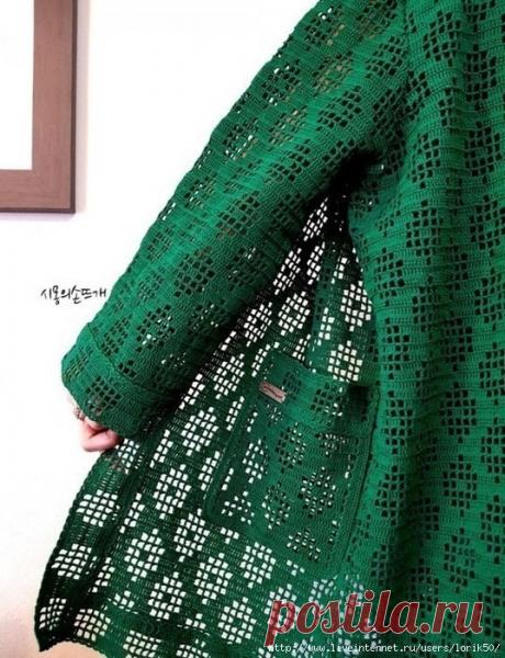 Неизбитый узор крючком. Отлично для летнего кардигана.