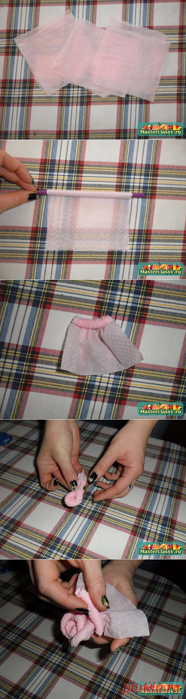 Как сделать розу из салфетки Мастер класс