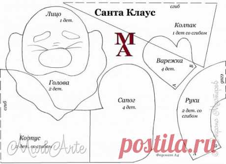 Санта Клаус + выкройка | Страна Мастеров