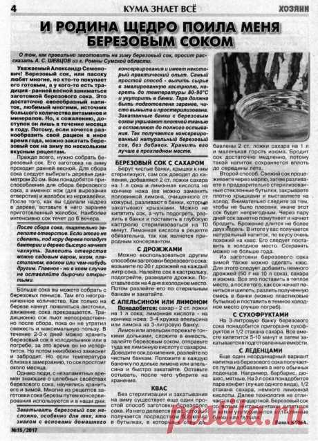 Как заготовить березовый сок