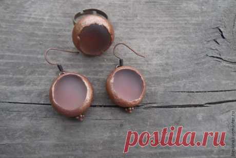 Оригинальный комплект из морских стеклышек и полимерной глины