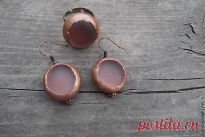 Оригинальный комплект из морских стеклышек и полимерной глины