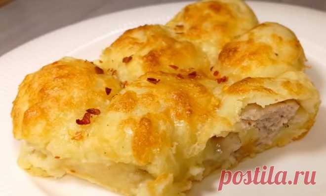 Ленивые картофельные пирожки с мясом: под сырной корочкой Супер интересное и необычное горячее блюдо из самых простых продуктов!