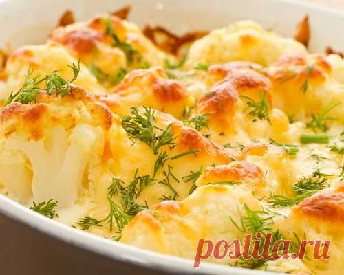 Капуста цветная, запеченная под сыром
