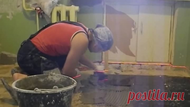 Как выложить плитку на пол ровно легкий способ