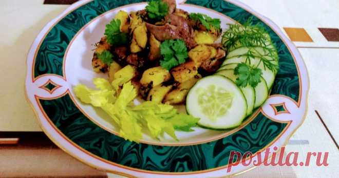 Жареный картофель с куриной печенью рецепт с фото пошаговый от Людмила Трофимова - Овкусе.ру #непп   Жареный картофель с куриной печенью. Блюдо бюджетное, простое в приготовлении, сытное и очень вкусное!