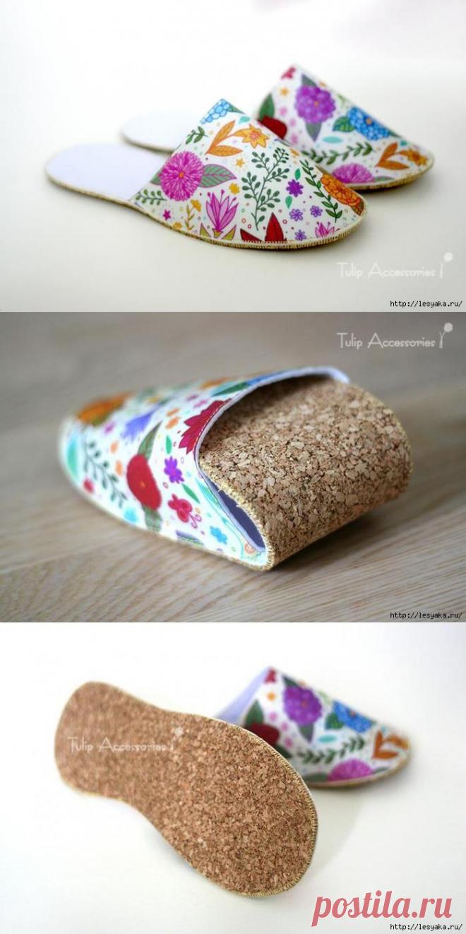 Цветочные тапочки своими руками(всего 30 минут и готово!)