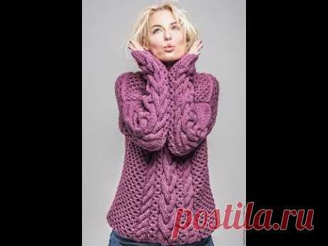 Женский Теплый Пуловер Спицами - 2019 / Women's Warm Pullover Knitting Needles